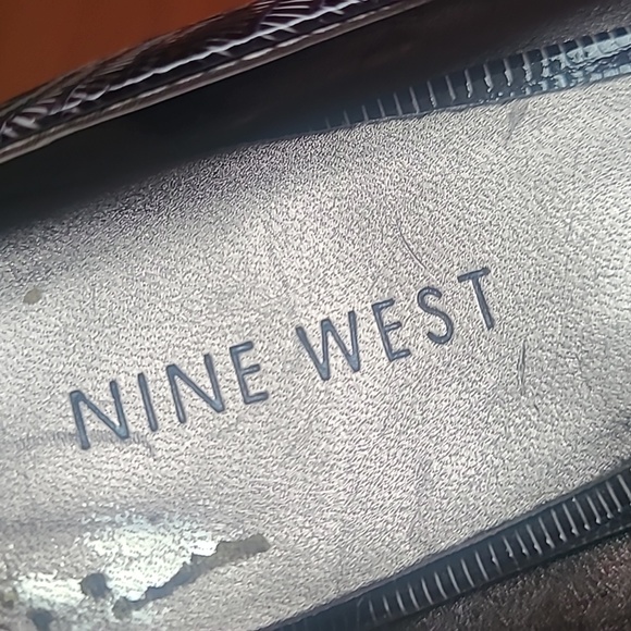 Nine West Nude Leopard Black Patent pumps size 8 - Picture 5 of 8